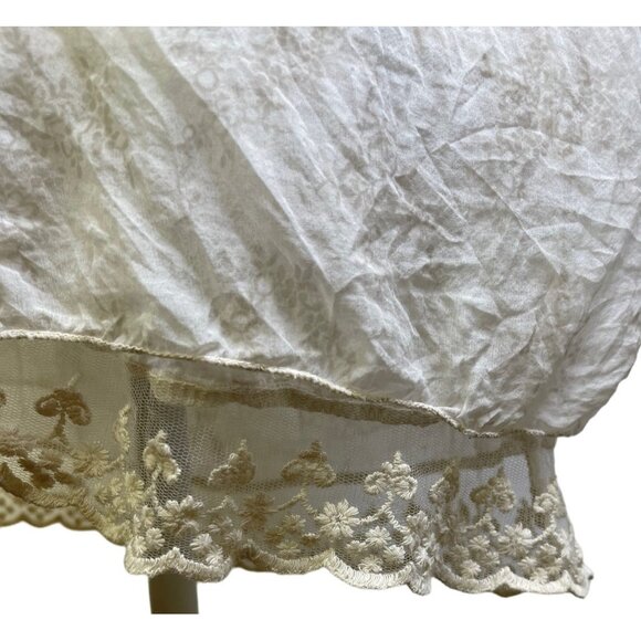 Giusy Blouse  Medium Ivory Tan  Floral 100% Silk - Picture 4 of 8